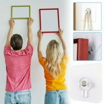 20pcs No-Drill Adhesive Nail Hooks- Heavy Duty Self-Adhesive Picture Hanger for Photos, Posters , Wall Mount Hooks for Tile, Wood & Glass Surfaces, Strong Adhesion That Holds Up to 5 Lbs, 2.36*2.36in