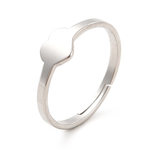 20pcs Non-Tarnish 201 Stainless Steel Heart Adjustable Ring for Women Stainless Steel color Size 6 1/2(16.9mm)