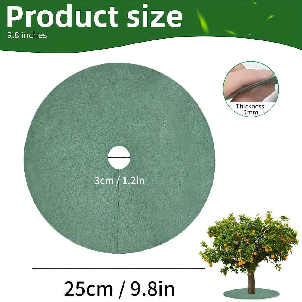 20pcs Non-Woven Tree Mulch Ring, Weed Barrier Mat to Inhibit Weed Growth & Landscape Control, Plant Root Protection, 9.8in