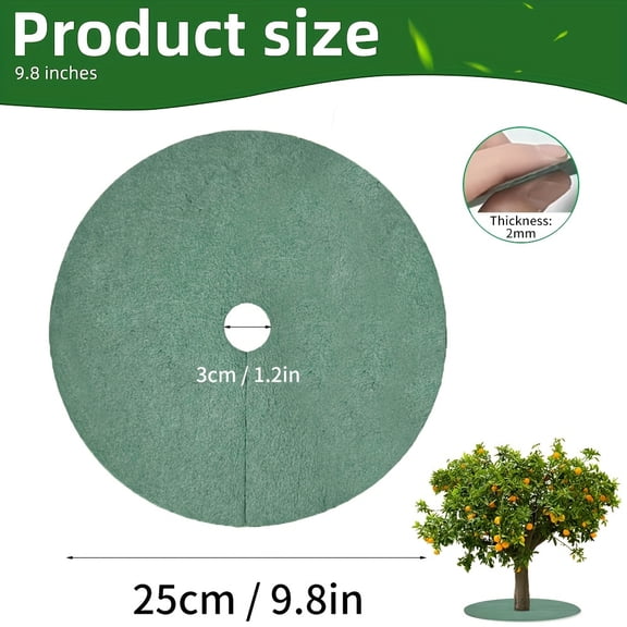 20pcs Non-Woven Tree Mulch Ring, Weed Barrier Mat to Inhibit Weed Growth & Landscape Control, Plant Root Protection, 9.8in