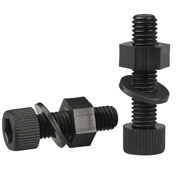 20pcs Nylon Black Hexagon Socket Combination Bolt Set M6x45mm