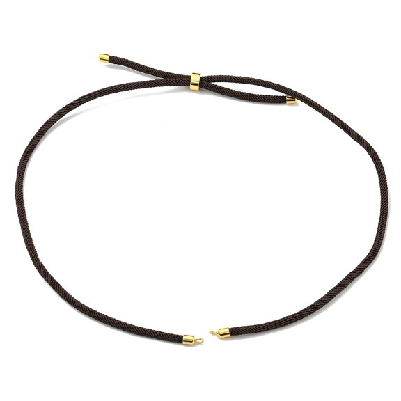 20pcs Nylon Cords Necklace Making with Golden Brass Findings Long-Lasting Coconut Brown 22~22.8 inch(56~58cm) Hole: 1.7mm