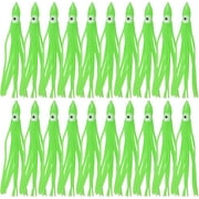 20pcs Octopus Soft Lures Squid Skirts Saltwater Glow Squid Lures Trolling Lures, 7cm 9cm 11cm
