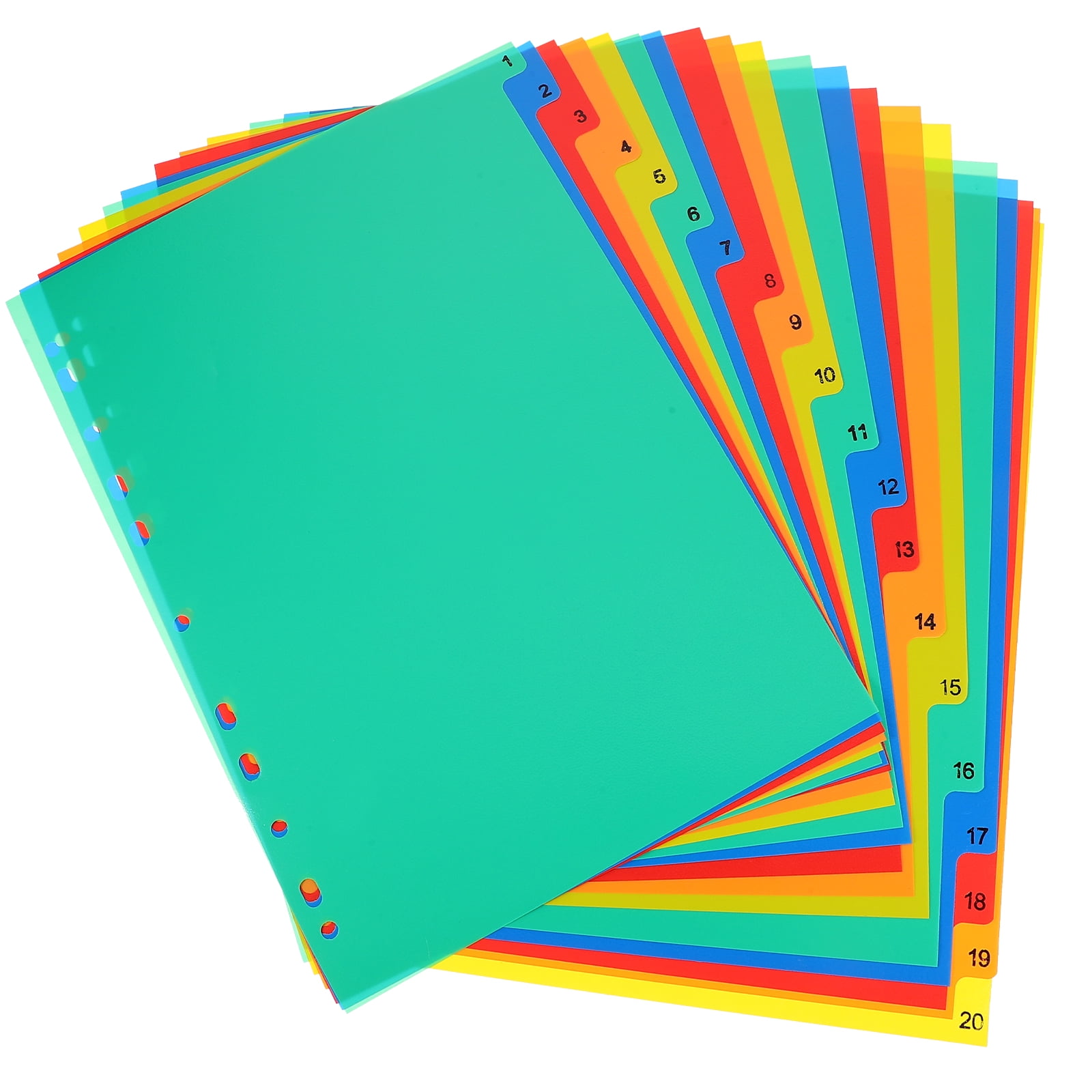 20pcs Office Binder Book Dividers Detachable Binder Tabs Notebook