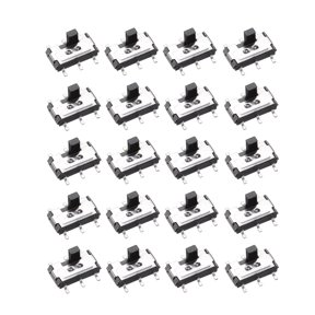 20pcs On/On 2-Position DPDT 2P2T 6 Pin Vertical SMT Slide Switch