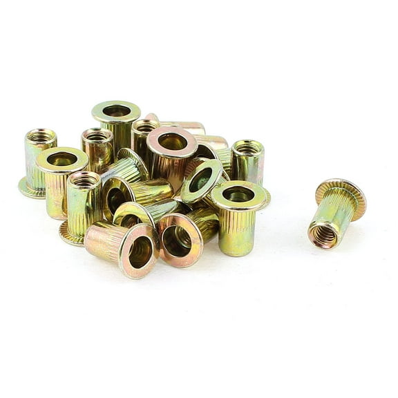 20pcs Open End Zinc Plated Steel Rivet Nut Insert Nutserts Fasteners M4x11mm