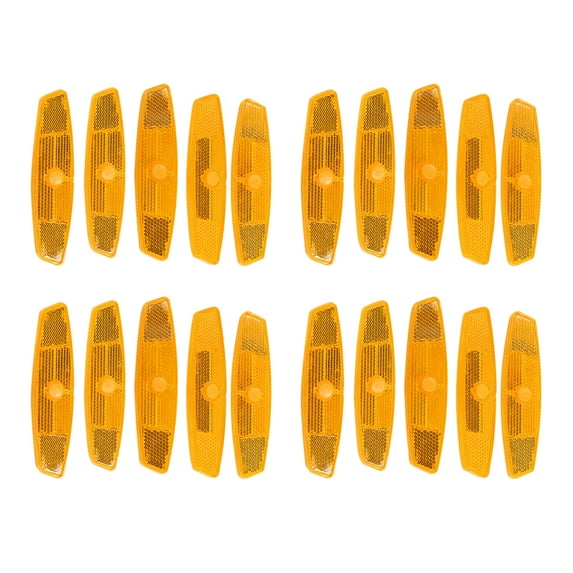 20pcs Orange Plastic Reflective Warning Waterproof Reflector for Bike Bicycle