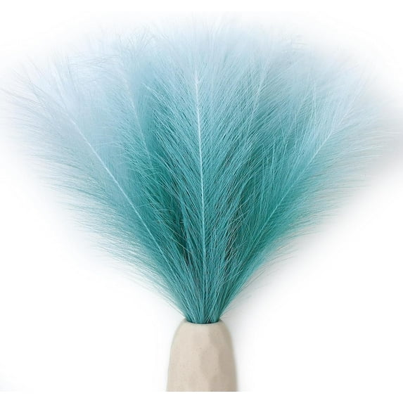 20pcs Orange Silk Pampas Grass Artificial Fake Flowers 18" for Mother's Day Easter Home Kitchen Wedding Decorations Wedding Floral Arrangement (Vase not Include)