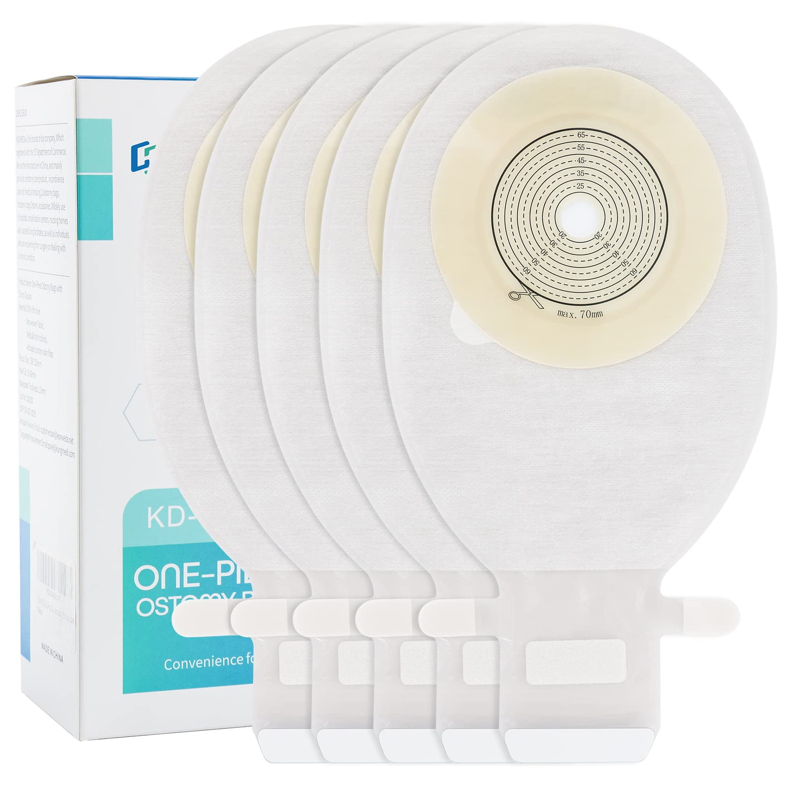 20pcs Ostomy Bag with Closure, Colostomy Supplies, One Piece Drainable