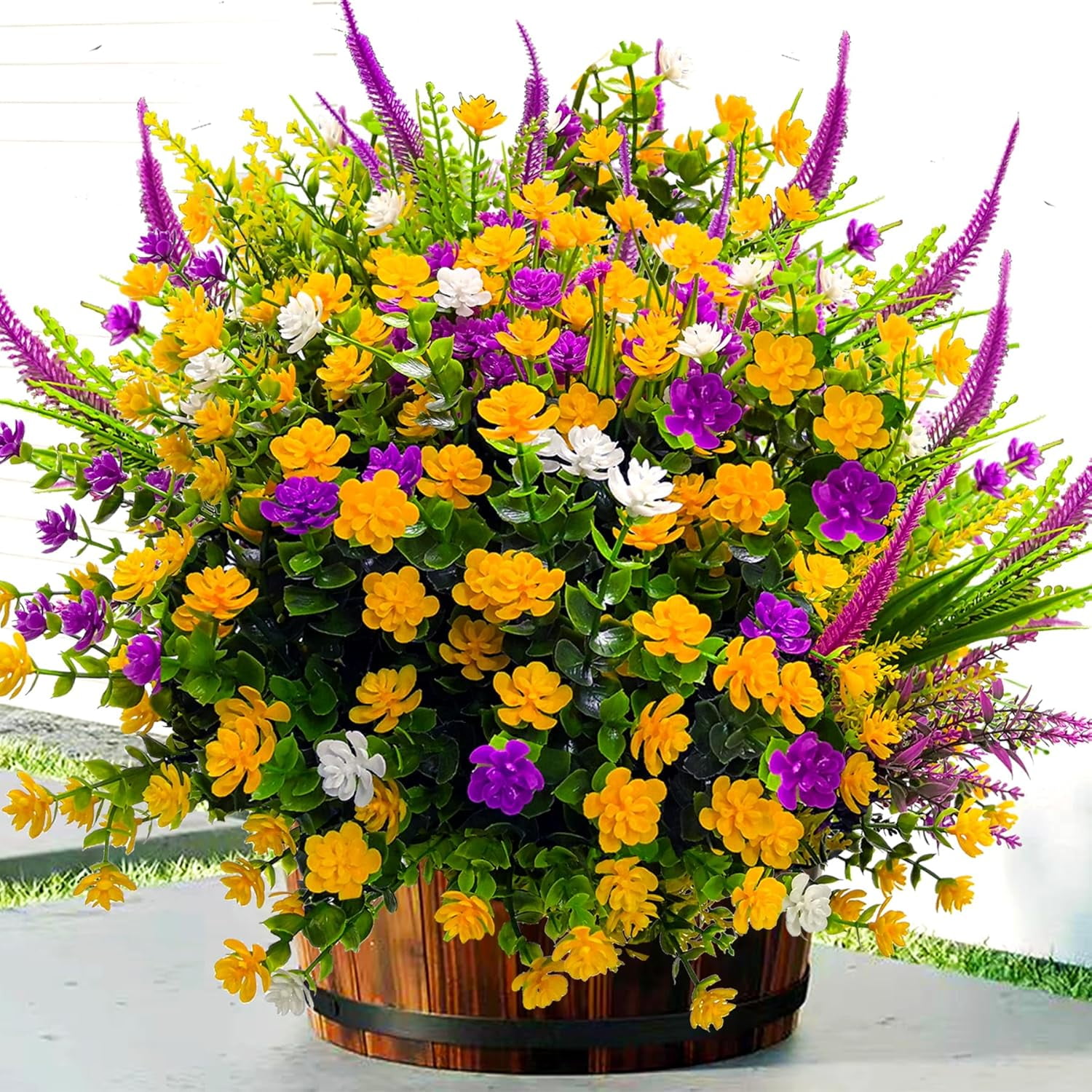 20pcs Outdoor Artificial Flowers Artificial Plants Anti UV Fake