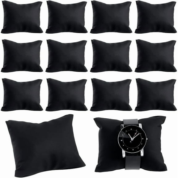 20pcs PU Leather Watch Pillows 2.7x3.3 Inch Bracelet Pillows Black Soft Watch Display Pillow Cushion Pad Storage Pillow