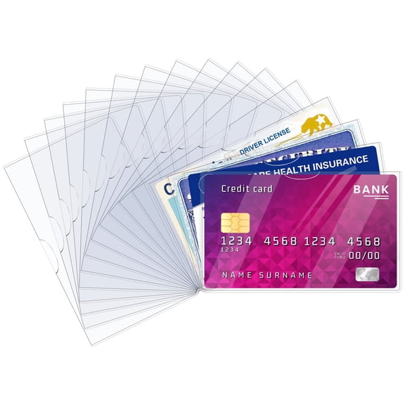 20pcs PVC waterproof card protective covers, soft and transparent storage bags, suitable for social security/medical insurance/credit card wallets