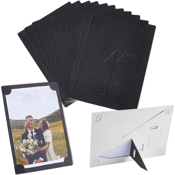 20pcs Paper Photo Frames Rectangle Black 167x118x1mm for DIY