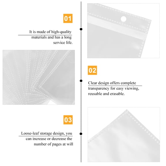 20-Pack 6-Inch Photo Sleeve Inserts Refillable Photo Album Pages with Clear Photo Pockets for Picture Storage