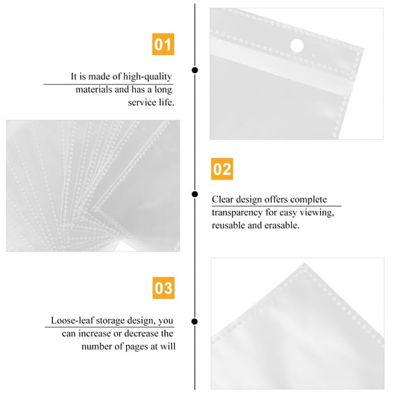 20pcs Photo Sleeve Inserts Photo Pockets Photo Album Refillable Page (6 inch)