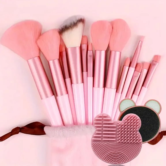 20pcs Pink Makeup kit Complete Makeup Brush Set, Big set includes Soft Brushes, Beauty Blender, Birthday Christmas New Year gift