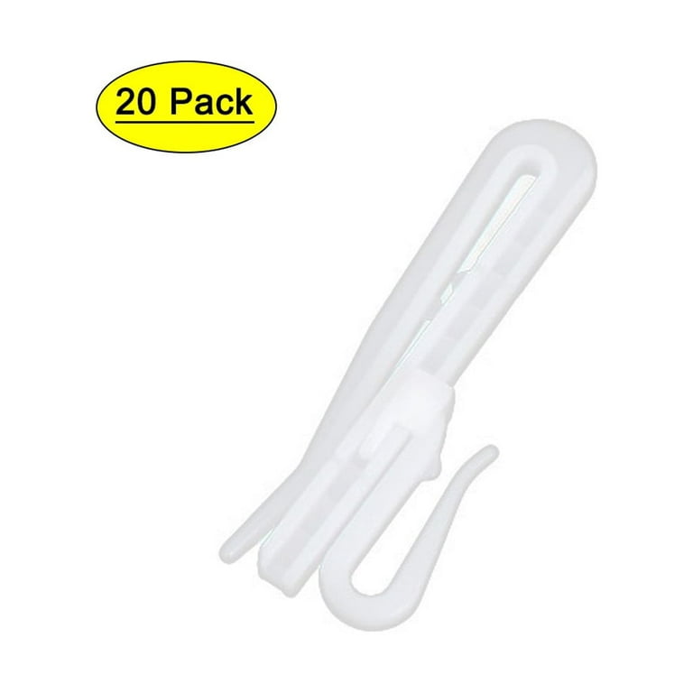 20pcs Plastic Adjustable Depth Pinch Pleat Locking Curtain Tape Clip Hooks