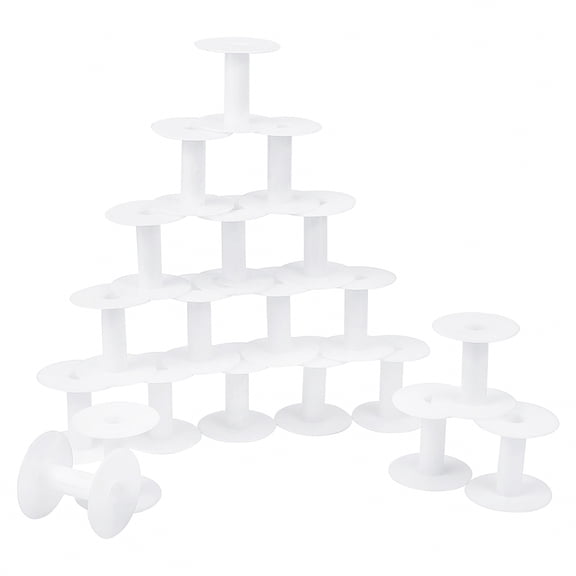 20pcs Plastic Empty Spools for Wire Thread Bobbins White 17x53~56mm