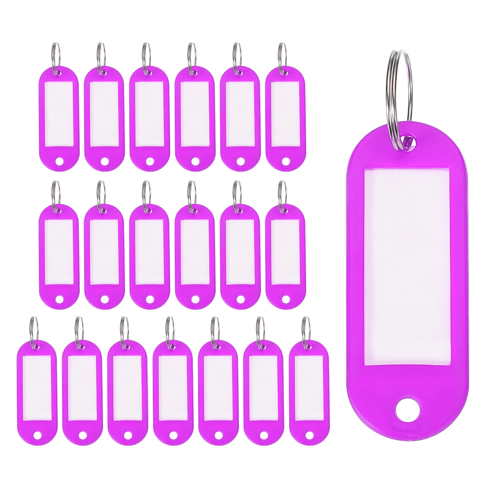 20pcs Plastic Key Tags, Keys Ring Tag Identifier Keychain with Split ...
