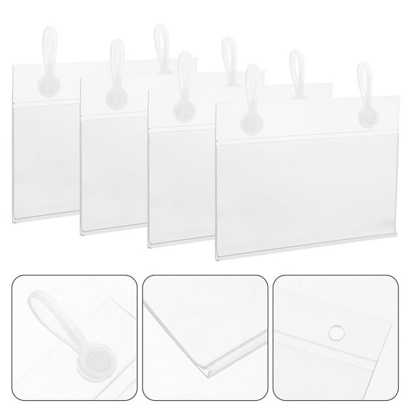 20pcs Plastic Label Holders Clear Price Tag Clips with Double Snap Lock Closure Price Sign Wire Shelf Label Holder for Retail Shops Pantry