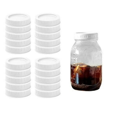 20pcs Plastic Mason Jar Lids Food-grade Mason Jar Caps Fit Regular Mouth 70mm Reusable Leak Proof Replacement Jar Lids Dishwasher Safe for Mason Jars Canning Jars