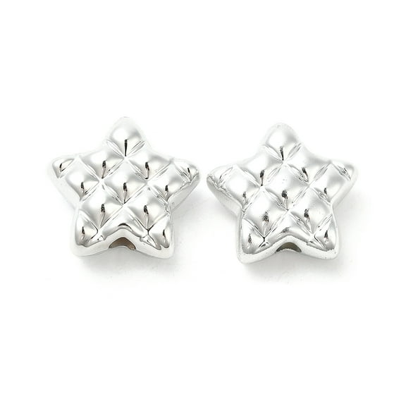 20pcs Plating CCB Plastic Beads Star Platinum 18.5x20.2x9.3mm Hole: 3mm