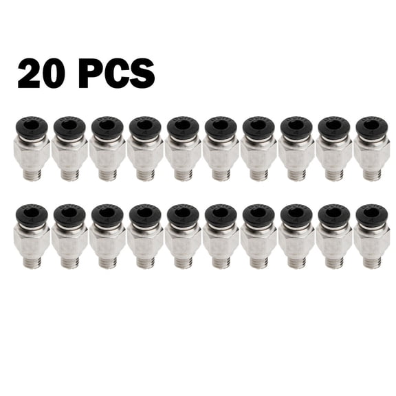 20pcs Pneumatic Connector PC4-M6 Aperture 4mm For 4mm PTFE Pipe Coupling Coupler