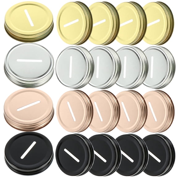 20pcs Practical Tinplate Piggy Bank Lids Sturdy  Mason Jar Cap Replacement for Household