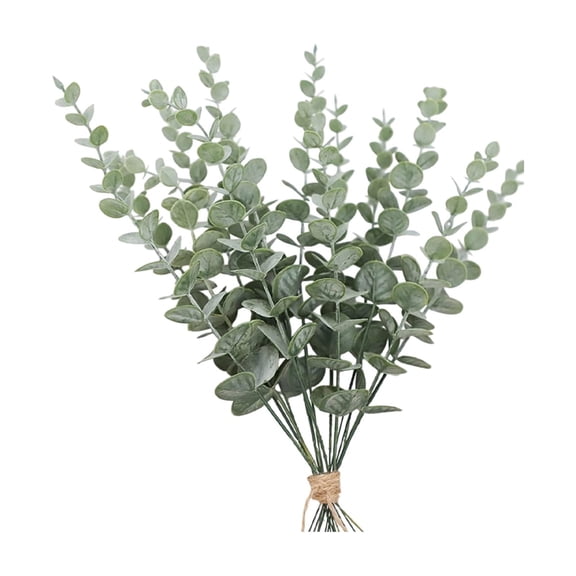 20pcs Premium Realistic Artificial Eucalyptus Leaves Faux Greenery for Versatile Floral Arrangements Wedding Home & Party Decor Accessories Dark Green