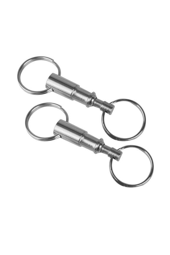 Quick Detach Dual Key -Plated Zinc Alloy Keychain Accessory for Keys and Tools