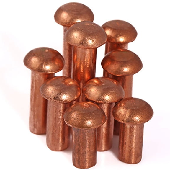 (20pcs) Purple Copper Aound Head Solid Rivets Fasteners, M5x8mm