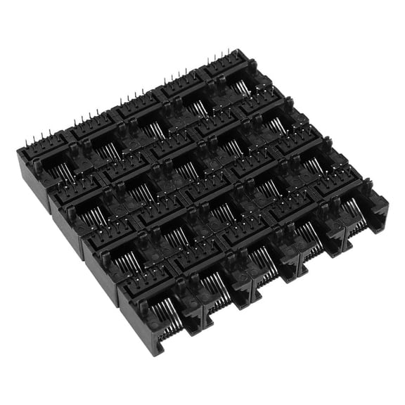 20pcs RJ45 8P8C Computer Internet Network PCB Jack Socket Black,20 x Network Modular PCB Jack,Black