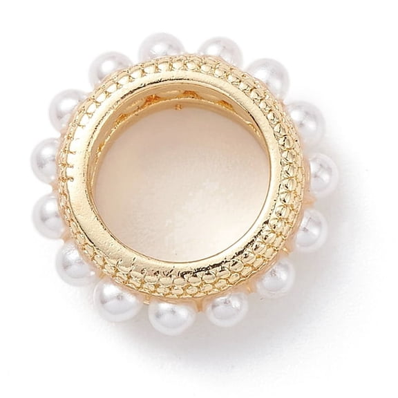 20pcs Rack Plating Brass Linking Rings with Plastic Imitation Pearl Long-Lasting Plated Cadmium Free & Lead Free Real 18K golden Plated 12x4.5mm Inner Diameter: 7mm
