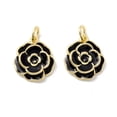 thumbnail image 1 of 20pcs Rack Plating Brass Pendants with Enamel and Jump Rings Real 18K golden Plated Cadmium Free & Lead Free Flower Black 17x15x4mm Jump Ring: 6x1mm 4mm Inner Diameter, 1 of 2