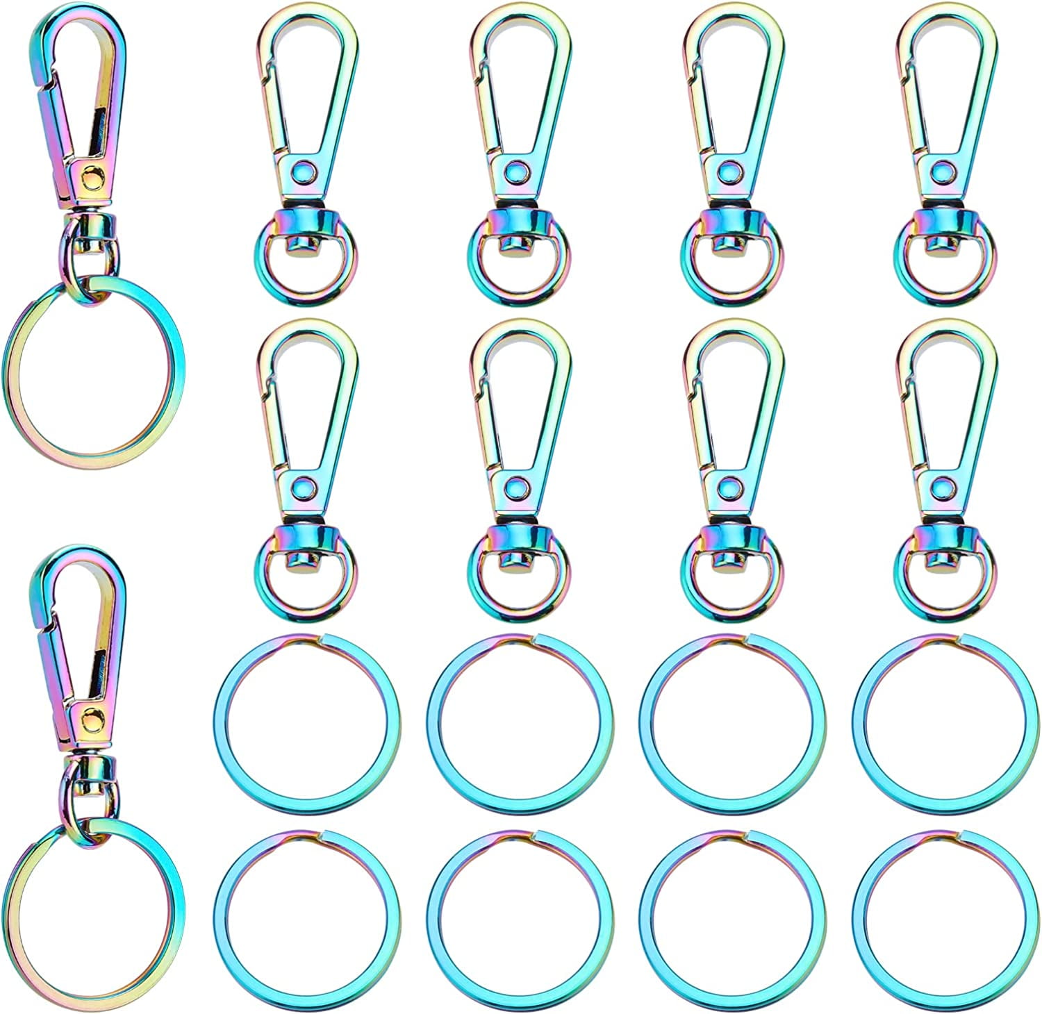 Uxcell Swivel Lanyard Snap Hook for DIY Keychains | Harfington, Golden / 35mm / 20pcs