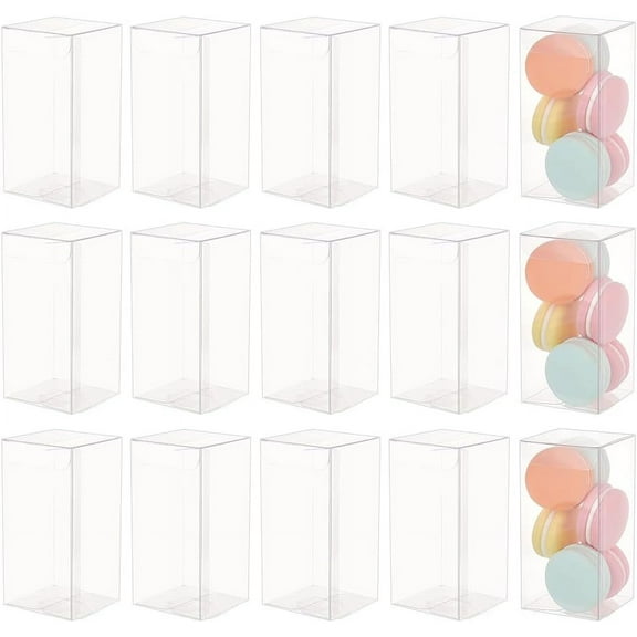 20pcs Rectangle Transparent Plastic PVC box Gift Packaging Waterproof Folding box for & Molds Clear box: 6x6x12.1cm
