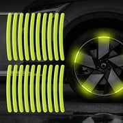 20pcs Reflective Car Wheel Hub Decal Tire Rim Strips Hot Sticker Rainbow Z7N3