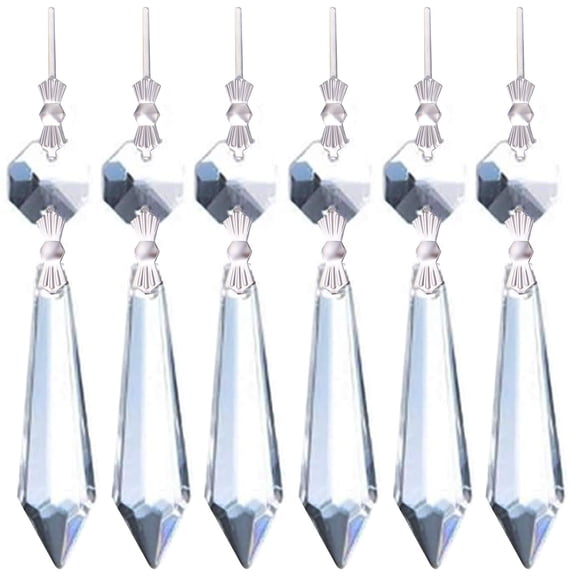 20pcs Replacement Clear Chandelier Icicle Crystal Prisms Octogan Crystal Bead for Lamp Decoration38mm
