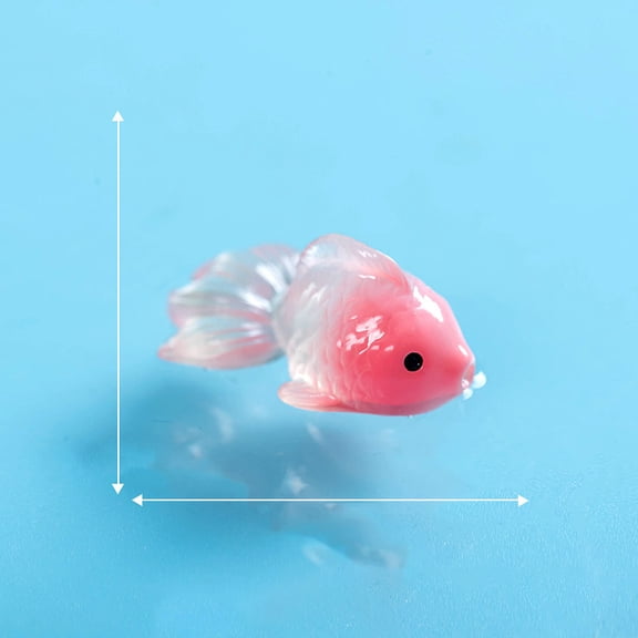 20pcs Resin Fish Mini Model Micro Landscape Dollhouse Accessories Pretending Prop Decorations Cerise 25x12mm