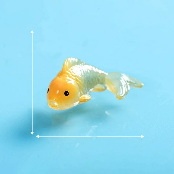 20pcs Resin Fish Mini Model Micro Landscape Dollhouse Accessories Pretending Prop Decorations Yellow 22x13mm