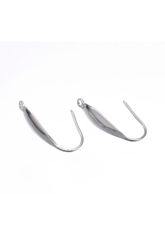 20pcs Resistant 316 Surgical Stainless Steel Earring Hooks Ear Wire Stainless Steel Color 20x10x4.5mm Hole: 1.2mm Pin: 0.57mm