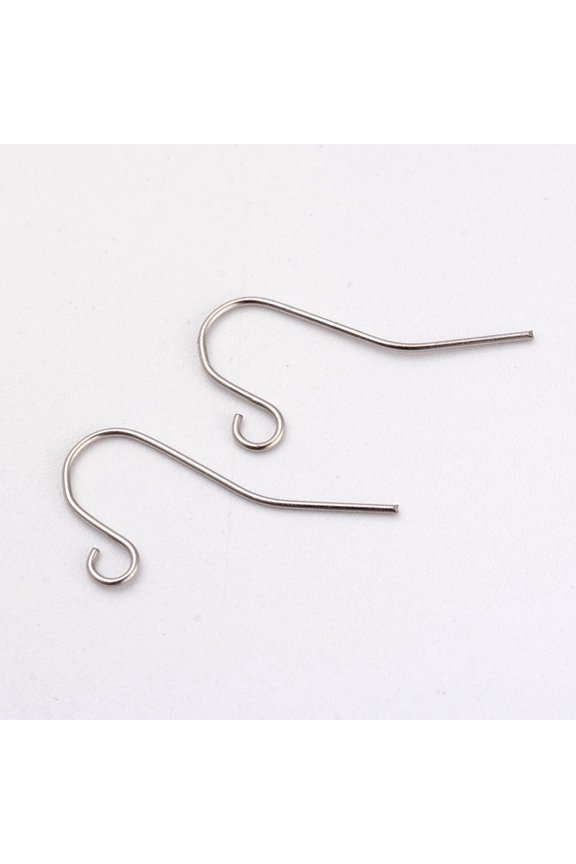 20pcs Resistant 316L Surgical Stainless Steel Earring Hooks Ear Wire Stainless Steel Color 17x8mm Hole: 1.6mm Pin: 0.5mm