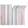 thumbnail image 1 of 20pcs Reusable Drinking Straw Eco-Friendly Stainless Steel Straws Set Metal Colorful Straws Bar Party Accessory, 1 of 5