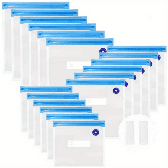 20pcs, Reusable Vacuum Food Storage Bags, 3 Sizes Of Vacuum Food Bags, 2 Sealing Clips, For Food Storage And Vacuum Cooking, Vacuum Preservation Bags, Food Bags, Fruit Preservation Bags