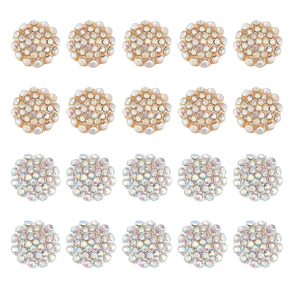 20pcs Rhinestone Buttons 14mm Colorful Glass Diamond Button Flatback Flower Button Embellishments Coat Decorative Sewing Buttons Craft