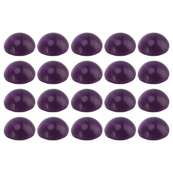 20pcs Round Cabochon Smooth DIY Amethyst Flatback Stone Bead for Ring Necklace Jewelry Making
