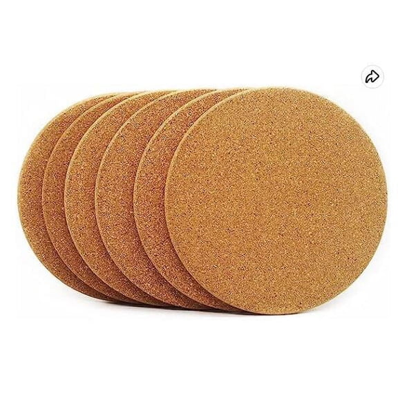 20pcs Brown Cork Coasters for Supporting Heat and Moisture Prevention on Tabletop 3.5 Inches