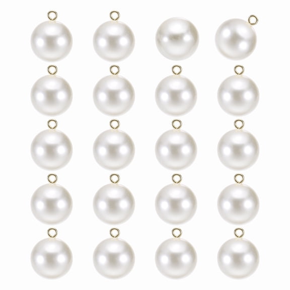20pcs Round Faux Pearl Buttons 18mm 6/8" Gold Metal Shank Sewing Buttons Replacement DIY Small Button for Sewing Clothing Bridal Wedding Dress DIY Crafts, Beige Gold