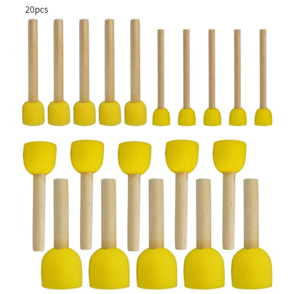 30 Pcs Round Sponges Brush Set Round Sponge Brushes for Painting