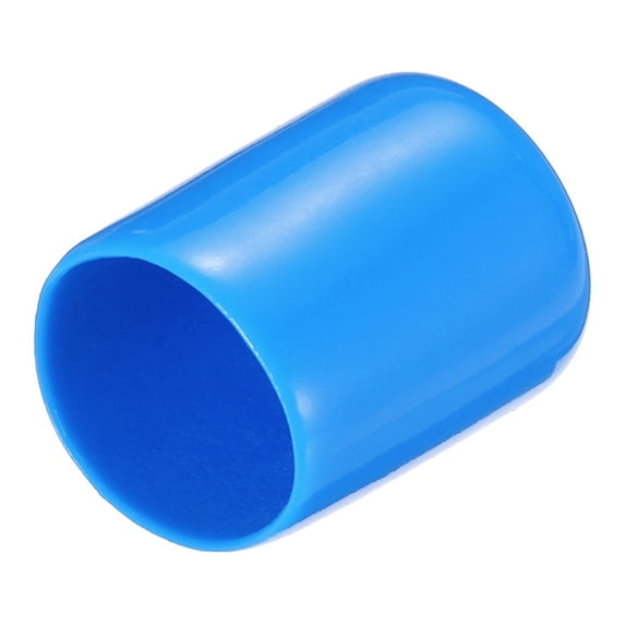 20Pcs Rubber End Caps 15mm(9/16") ID Vinyl Round Tube Bolt Cap Cover Screw Thread Protector,Light Blue